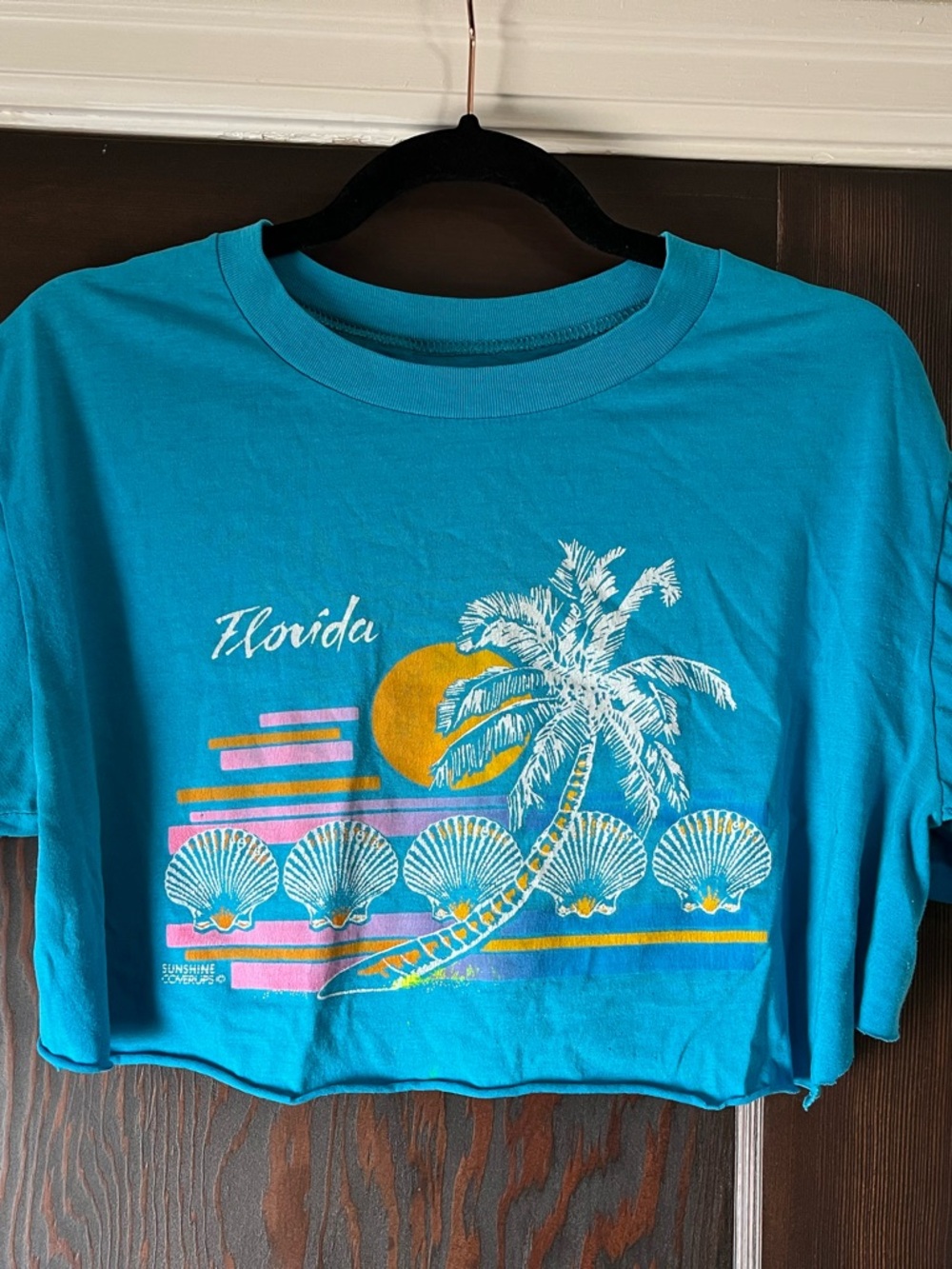 Florida Palm & Shell Graphic Tee - Turquoise